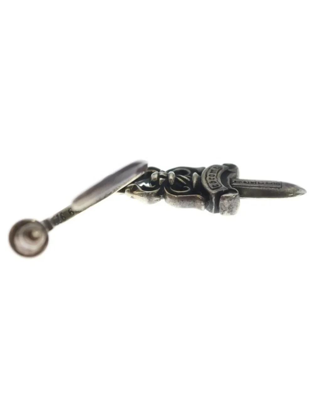 Chrome Hearts No5 Dagger 5 Hoop Earrings Silver